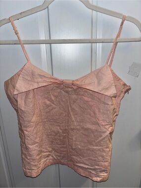 Volcom Light Pink Polka Dot Cami with Front Bow~Large Juniors